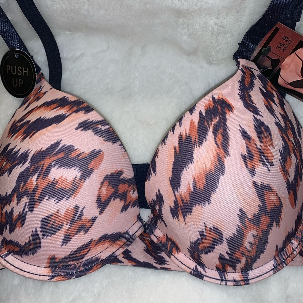🦜 YMI Pink Animal Print Push-Up Bra NWT 34B - Picture 9 of 9